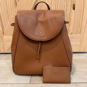 Kate Spade Brown Backpack and Wallet Set